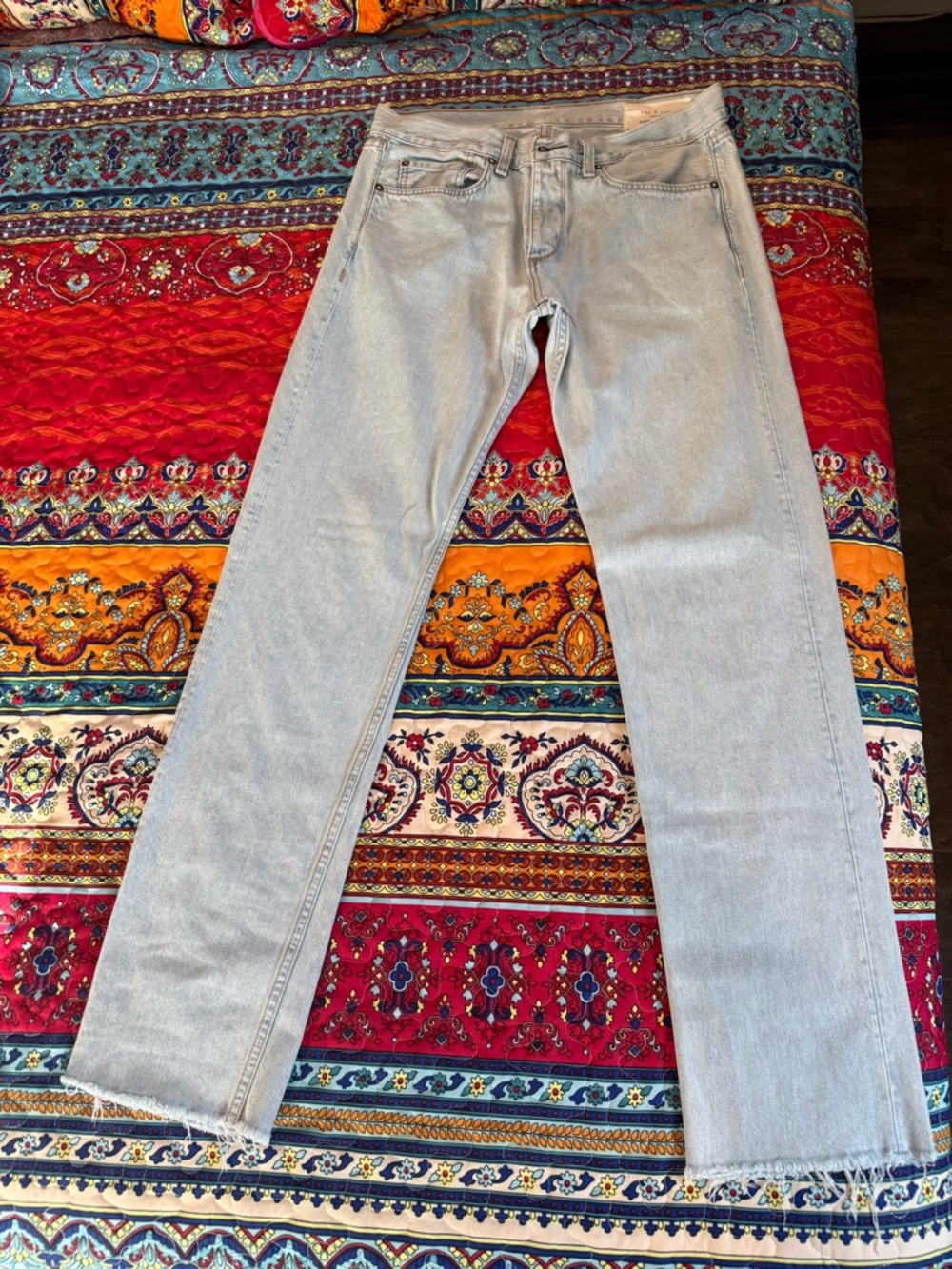 rag & bone Light Blue Straight-Leg Jeans